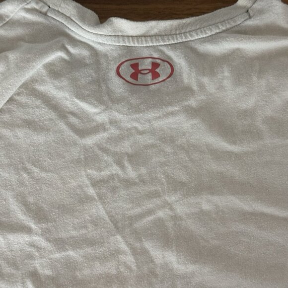 Under Armour Project Rock Brahma Bull Short Sleeve Shirt Men's M Cream Red - Picture 13 of 14